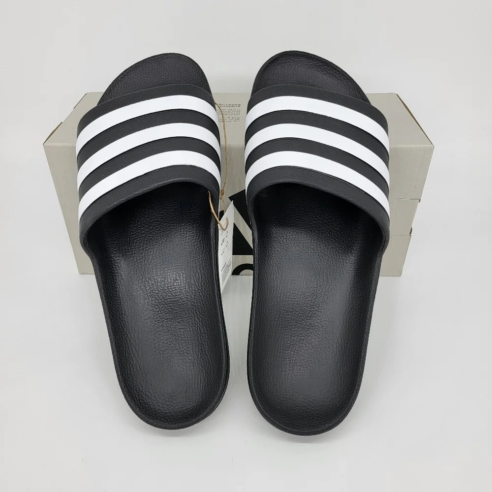 New Adidas Adilette Aqua Stripe Slides Men's Size 12